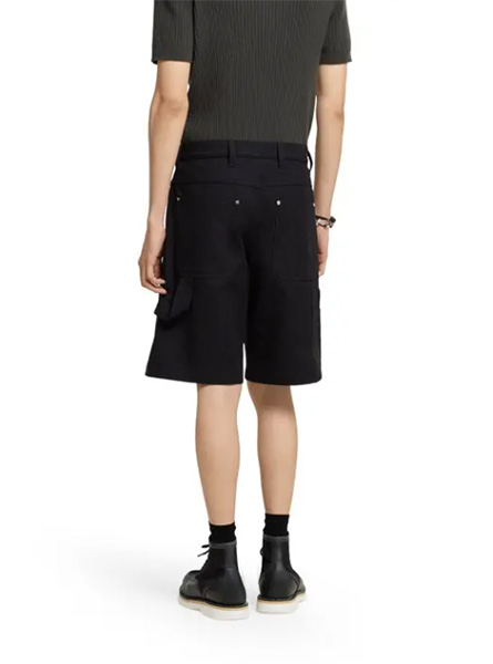 GUCCI高仿男装 | 古驰A货服装  2025早秋GUCCI新款 黑色GG棉质丹宁面料提花短裤