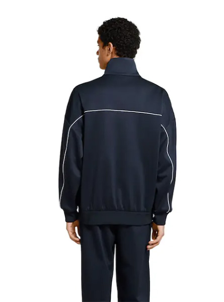 GUCCI高仿男装 | 古驰A货服装  2025早秋GUCCI新款 海军蓝饰品牌印花压纹标识平纹针织卫衣