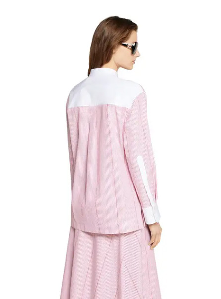 GUCCI高仿女装 | 古驰A货服装  2025早秋GUCCI新款 红色Gucci切丝棉衬衫