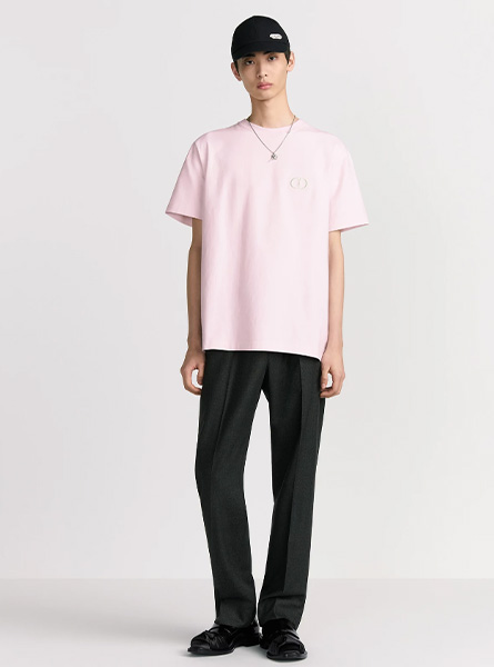 DIOR高仿男装 | 迪奥 A货服装  2025秋冬DIOR新款 粉色宽松版型 T 恤