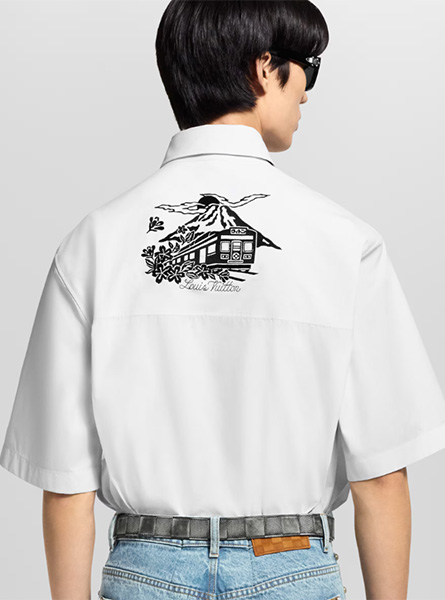 LV高仿男装 | 路易威登 A货服装  2025秋冬LV新款 白色短袖衬衫