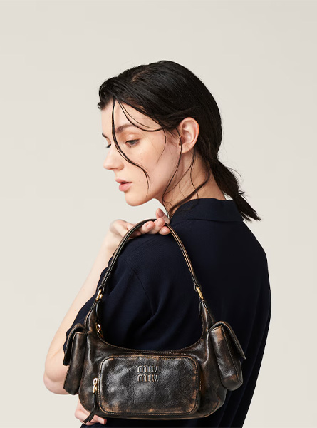 高仿MIUMIU包包 | A货缪缪包包 2025秋冬MIUMIU新款 咖啡棕 Pocket软羊革手袋