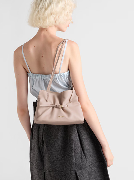 高仿PRADA包包 | A货普拉达女包 2025秋冬PRADA新款 裸粉色Prada Dada 小号Nappa皮革手袋