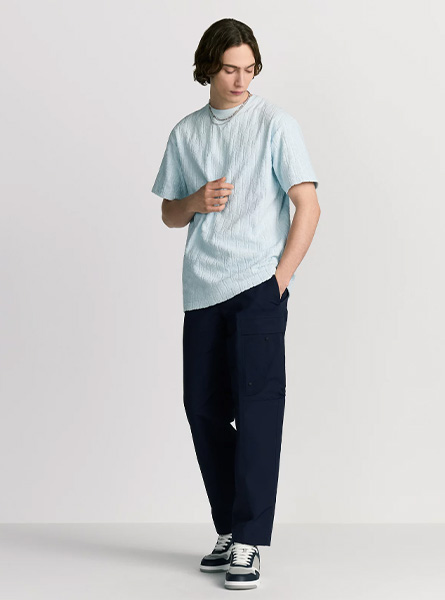 DIOR高仿男装 | 迪奥 A货服装  2025秋冬DIOR新款 蓝色宽松版型 T 恤