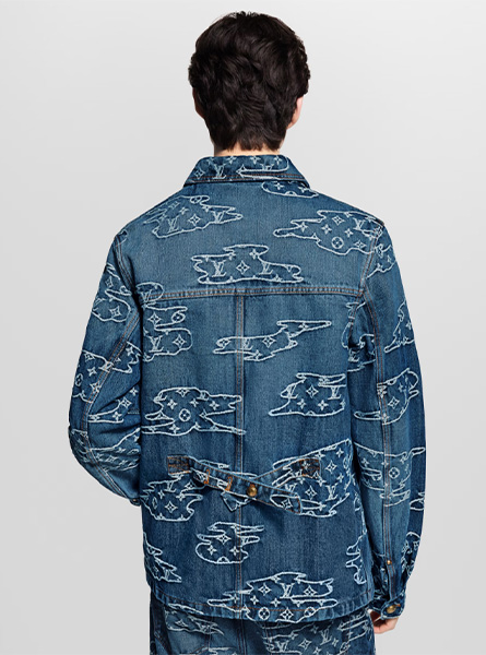 LV高仿男装 | 路易威登 A货服装  2025秋冬LV新款 蓝色MONOGRAM牛仔工装束腰夹克