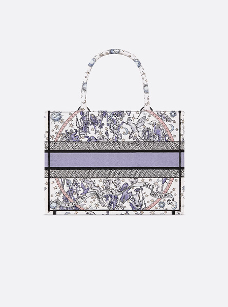高仿DIOR包包 | A货迪奥女包 2025秋冬DIOR新款 白蓝色中号 Dior Lucky Book Tote 手袋 托特包