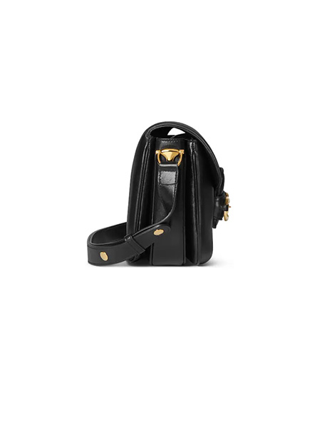 高仿GUCCI包包 | A货古驰女包 2025秋冬GUCCI新款 黑色 Gucci Horsebit 1955 Aura系列小号肩背包