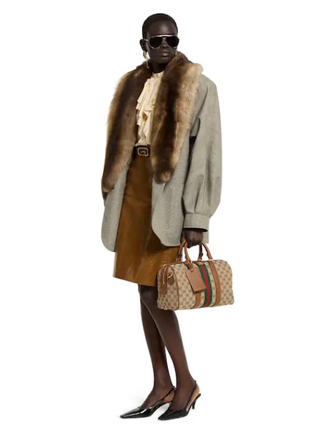 高仿GUCCI包包 | A货古驰女包 2025秋冬GUCCI新款 米色 Ophidia系列中号波士顿包