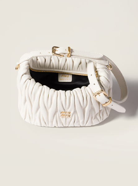 高仿MIUMIU包包 | A货缪缪包包 2025秋冬MIUMIU新款 白色Matelassé Nappa皮革小袋
