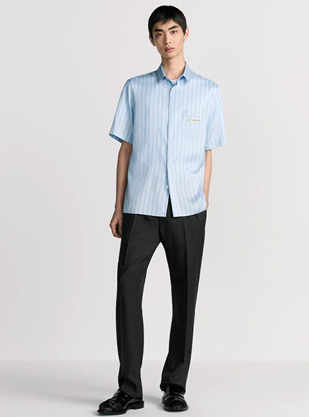 DIOR高仿男装 | 迪奥 A货服装  2025秋冬DIOR新款 蓝色短袖衬衫