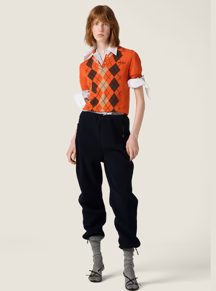 MIUMIU高仿女装 | 缪缪A货服装  2025秋冬MIUMIU新款 蓝色条纹府绸衬衫