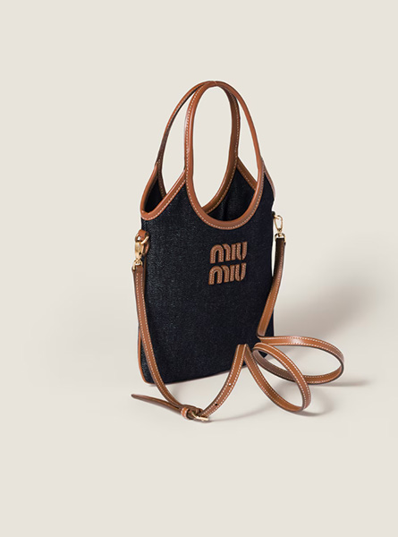 高仿MIUMIU包包 | A货缪缪包包 2025秋冬MIUMIU新款 蓝色IVY丹宁手袋