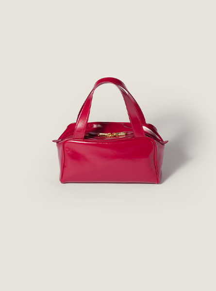 高仿MIUMIU包包 | A货缪缪包包 2025秋冬MIUMIU新款 宝石红 皮革手提包