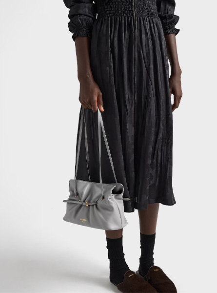 高仿PRADA包包 | A货普拉达女包 2025秋冬PRADA新款花岗岩灰  Prada Dada 小号Nappa皮革手袋