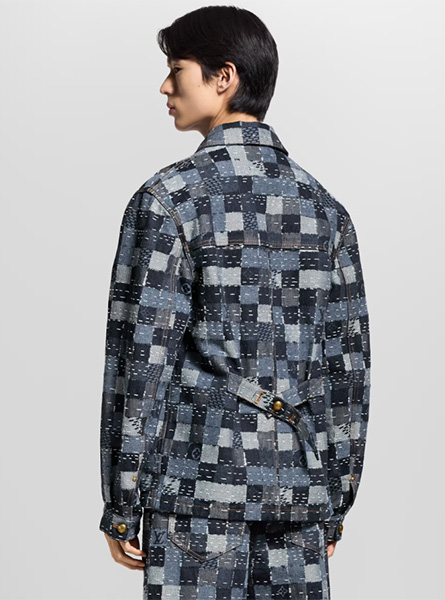 LV高仿男装 | 路易威登 A货服装  2025秋冬LV新款 蓝色DAMIER 工装牛仔束腰夹克