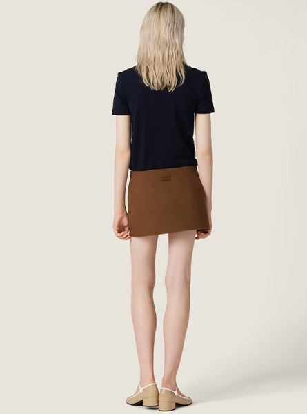 MIUMIU高仿女装 | 缪缪A货服装  2025秋冬MIUMIU新款 蓝色棉质珠地网眼布衬衫