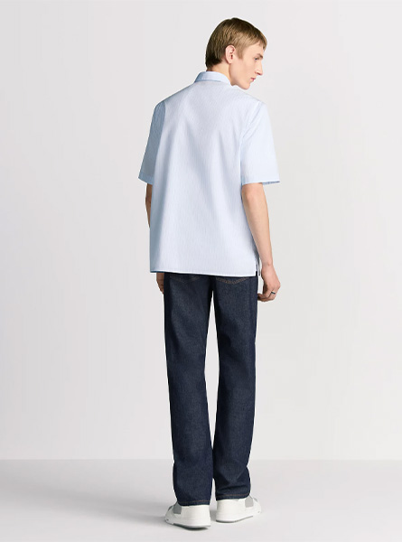 DIOR高仿男装 | 迪奥 A货服装  2025秋冬DIOR新款 蓝色短袖衬衫