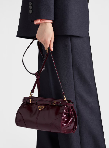 高仿PRADA包包 | A货普拉达女包 2025秋冬PRADA新款 勃艮第色Prada Bonnie小号皮革单肩包