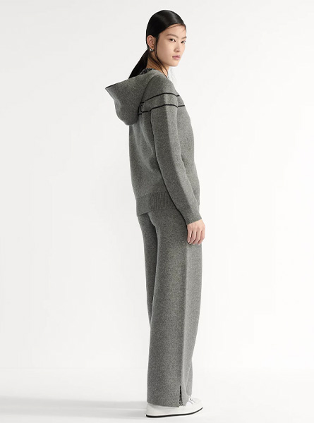 DIOR高仿女装 | 迪奥 A货服装  2025秋冬DIOR新款 灰色双面连帽开衫