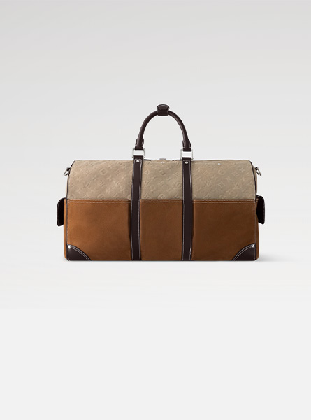 高仿LV包包 | A货LV男包 2025秋冬LV新款 棕色KEEPALL BANDOULIÈRE 50 旅行袋 M26127