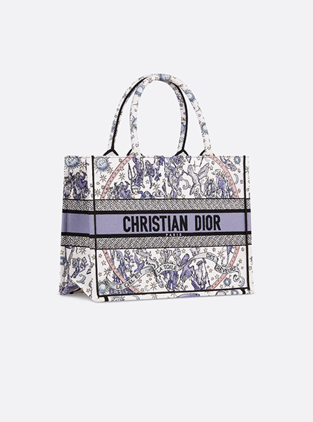 高仿DIOR包包 | A货迪奥女包 2025秋冬DIOR新款 白蓝色中号 Dior Lucky Book Tote 手袋 托特包