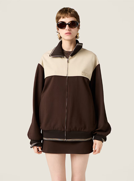 MIUMIU高仿女装 | 缪缪A货服装  2025秋冬MIUMIU新款 可可色 拉链卫衣