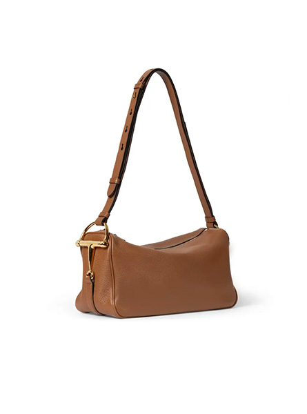 高仿GUCCI包包 | A货古驰女包 2025秋冬GUCCI新款 棕色 Gucci Half Horsebit系列中号肩背包