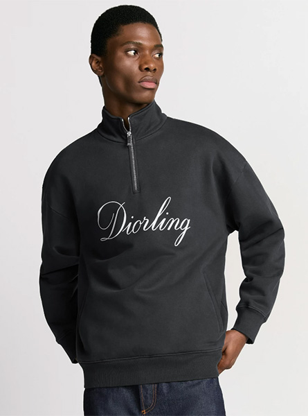 DIOR高仿男装 | 迪奥 A货服装  2025秋冬DIOR新款 黑色拉链衣领卫衣