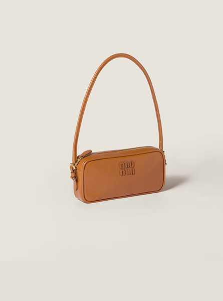 高仿MIUMIU包包 | A货缪缪包包 2025秋冬MIUMIU新款 干邑色皮革手袋