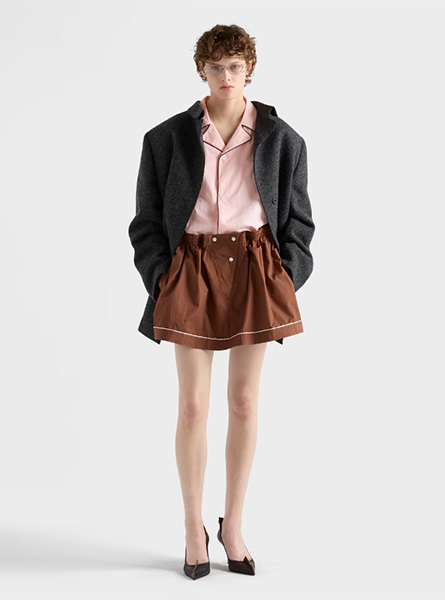 PRADA高仿女装 | 普拉达 A货服装  2025秋冬PRADA新款 桃色棉质衬衫