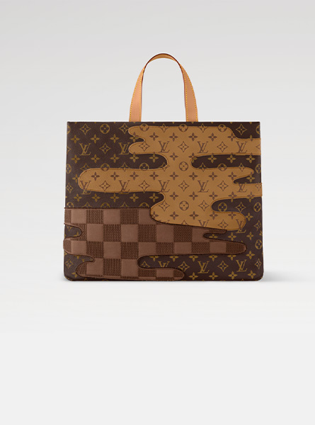 高仿LV包包 | A货LV男包 2025秋冬LV新款 棕色SHOPPER TOTE 中号手袋 M15274
