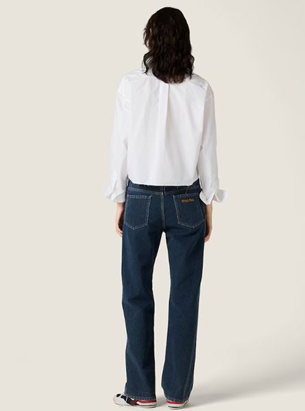 MIUMIU高仿女装 | 缪缪A货服装  2025秋冬MIUMIU新款 白色府绸衬衫