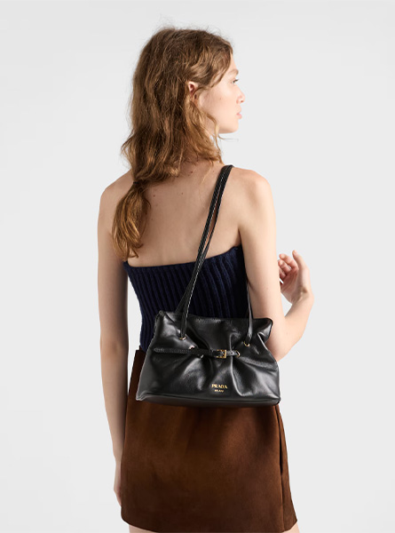 高仿PRADA包包 | A货普拉达女包 2025秋冬PRADA新款 黑色Prada Dada 小号Nappa皮革手袋