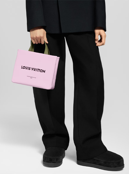高仿LV包包 | A货LV男包 2025秋冬LV新款 桃粉色 MINI SHOPPER TOTE 手袋 M15239