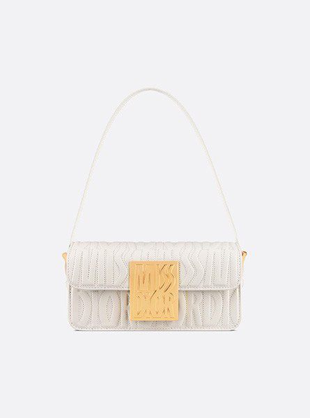 高仿DIOR包包 奶白色Miss Dior 翻盖手袋 杨采钰同款包包