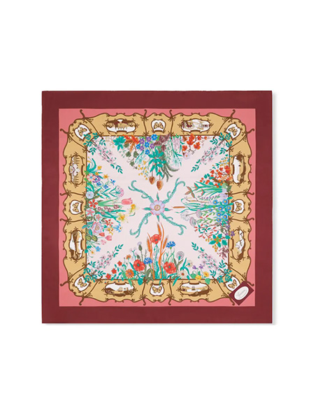 GUCCI高仿围巾|印花桑蚕丝斜纹方巾