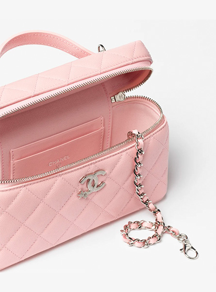 高仿CHANEL包包 | A货香奈儿女包 2025/26秋冬预告系列 淡粉红链条化妆包