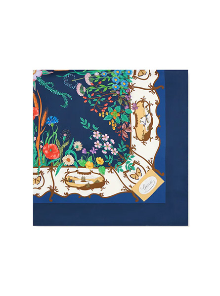 GUCCI高仿围巾|印花桑蚕丝斜纹方巾