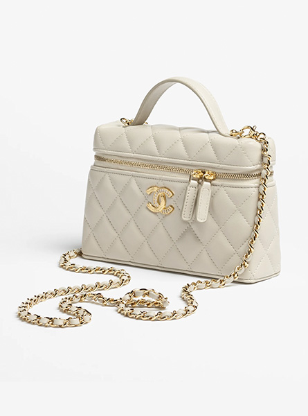 高仿CHANEL包包 | A货香奈儿女包 2025/26秋冬预告系列 淡灰色链条化妆包