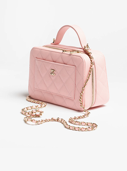 高仿CHANEL包包 | A货香奈儿女包 2025/26秋冬预告系列 淡粉红链条化妆包