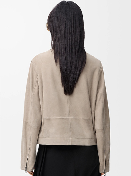 LOEWE高仿女装 | 罗意威A货服装  2025秋冬新款 绒面羊皮革腰带夹克