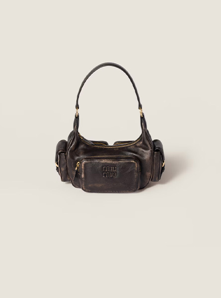 高仿MIUMIU包包 Pocket Nappa皮革口袋手袋 刘浩存巴黎到达