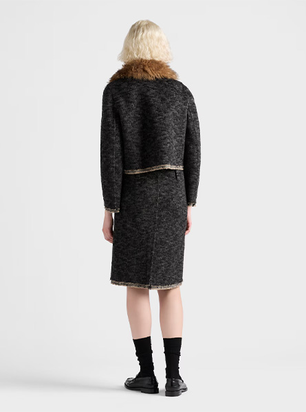 PRADA高仿女装 | 普拉达 A货服装  2025秋冬PRADA新款 单排扣双层花呢夹克