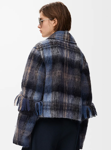 LOEWE高仿女装 | 罗意威A货服装  2025秋冬新款 马海毛和羊毛混纺夹克