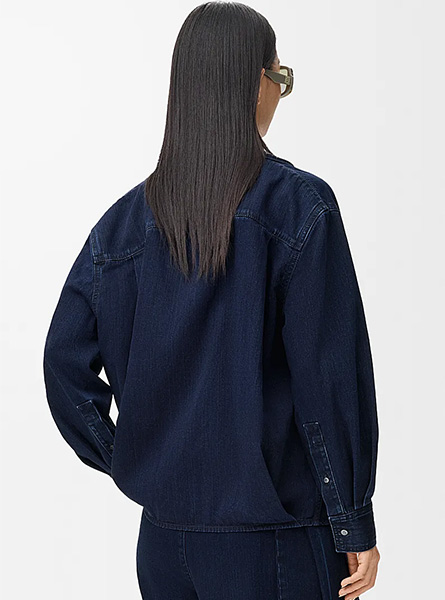 LOEWE高仿女装 | 罗意威A货服装  2025秋冬新款 单宁布垂坠衬衫