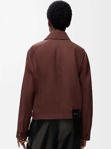 LOEWE高仿女装 | 罗意威A货服装  2025秋冬新款 棉质和丝绸腰带夹克