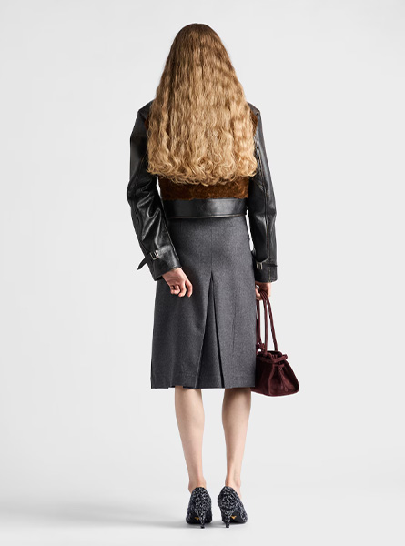 PRADA高仿女装 | 普拉达 A货服装  2025秋冬PRADA新款 法兰绒半身裙