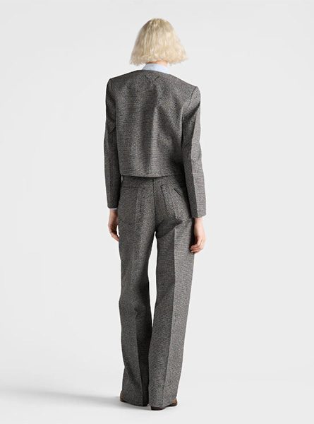 PRADA高仿女装 | 普拉达 A货服装  2025秋冬PRADA新款 单排扣威尔士亲王Mouliné西装外套