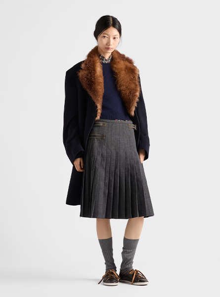 PRADA高仿女装 | 普拉达 A货服装  2025秋冬PRADA新款 羊绒圆领毛衣