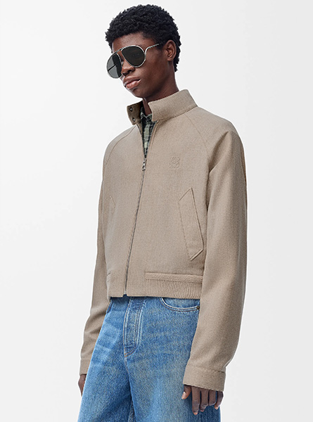 LOEWE高仿男装 | 罗意威A货服装  2025秋冬新款 羊毛和羊绒拉链夹克